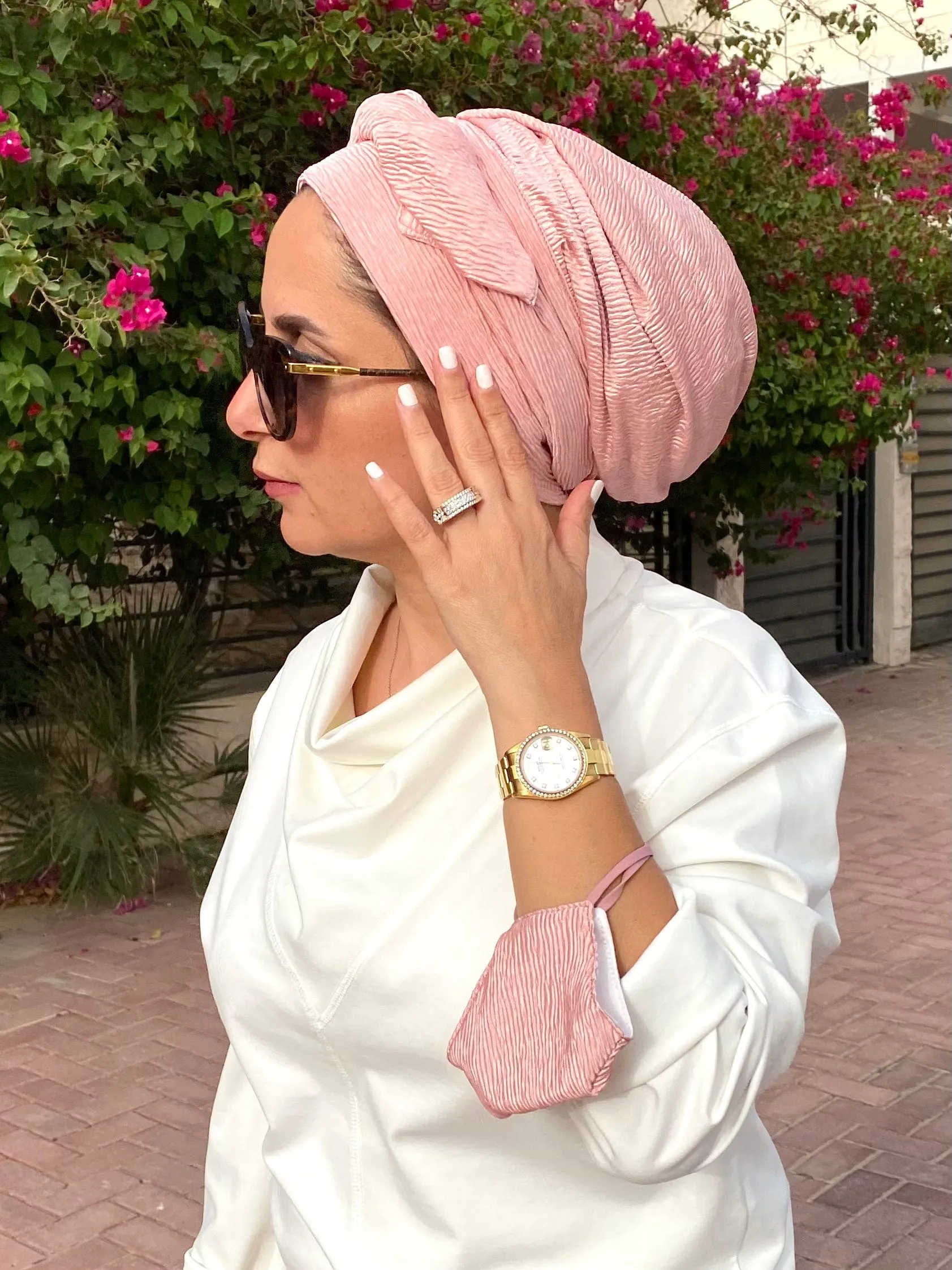 Beanie Wrap - Light Coral (Designer Mask Included)