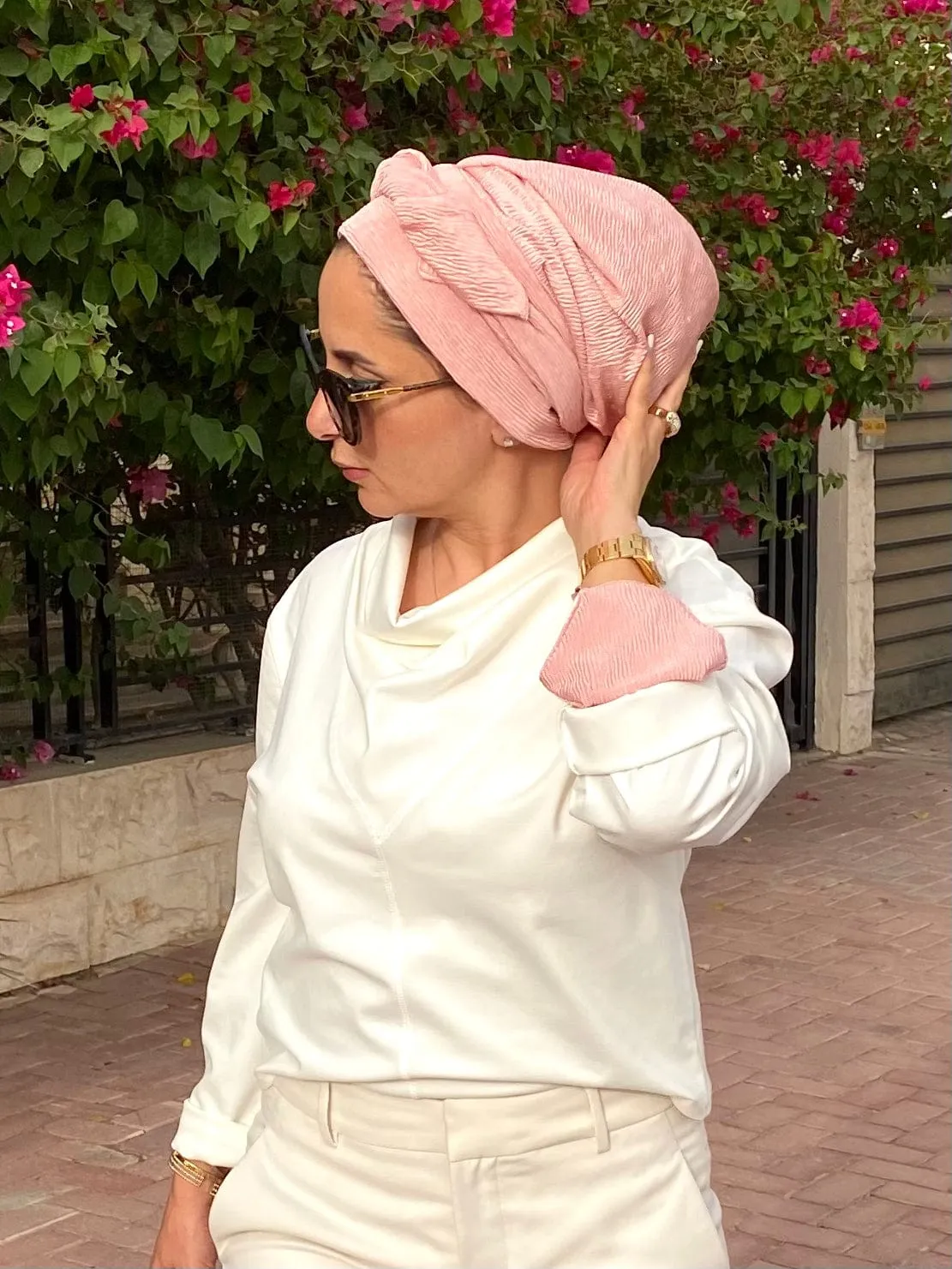 Beanie Wrap - Light Coral (Designer Mask Included)
