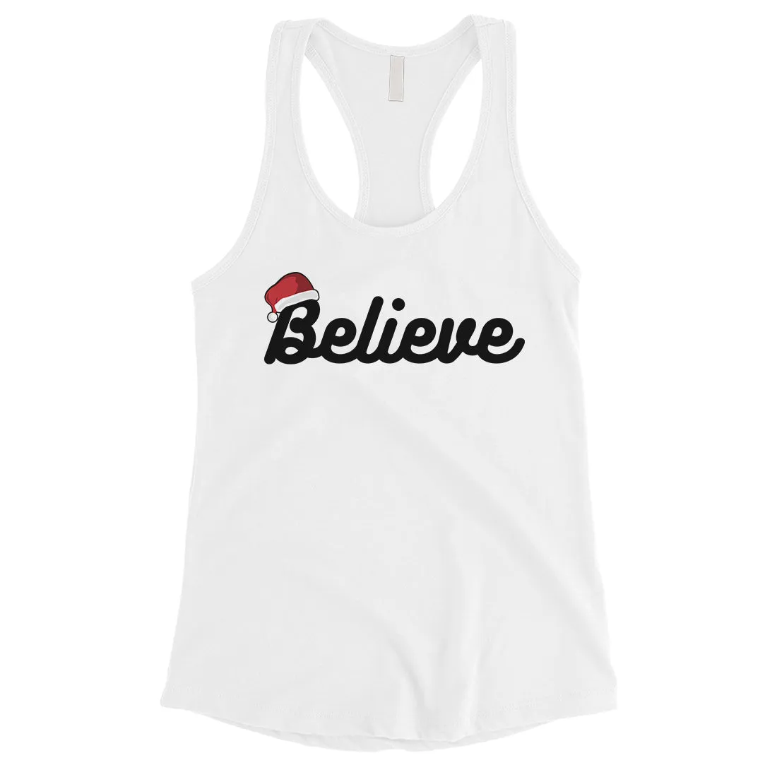 Believe Santa Hat Womens Tank Top