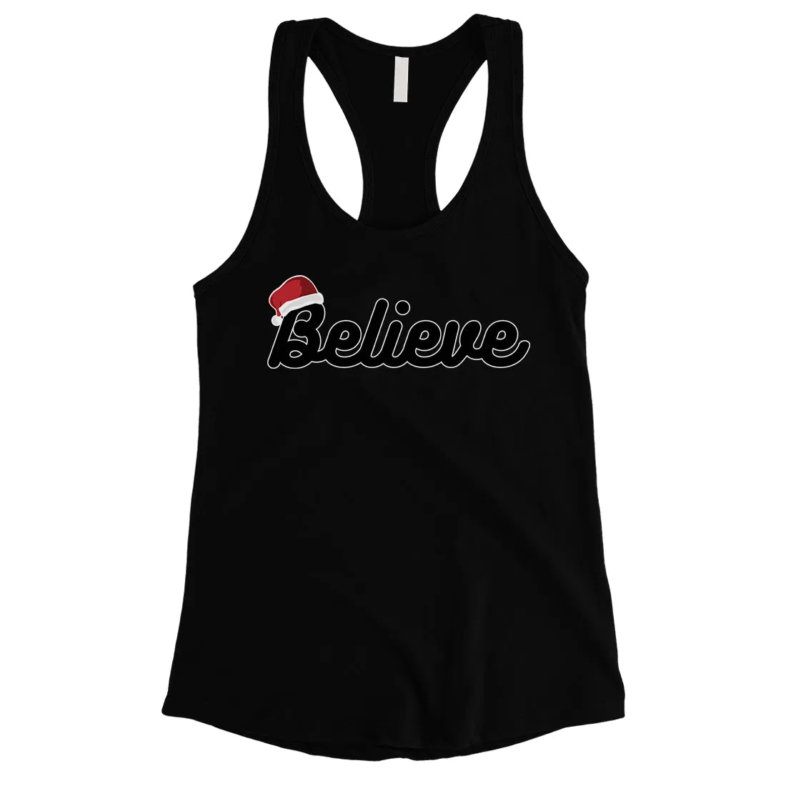 Believe Santa Hat Womens Tank Top