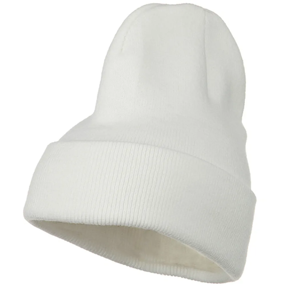 Big Stretch Plain Cuff Long Beanie
