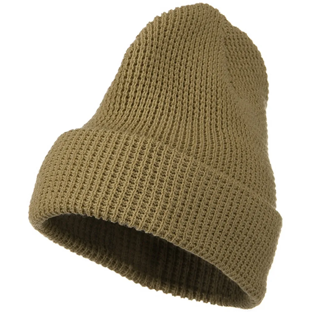 Big Stretch Waffle Stitch Cuff Beanie