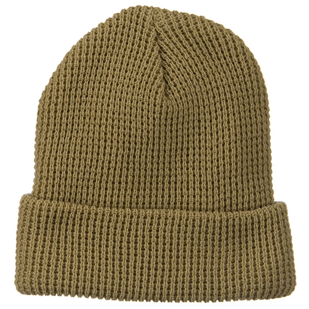 Big Stretch Waffle Stitch Cuff Beanie
