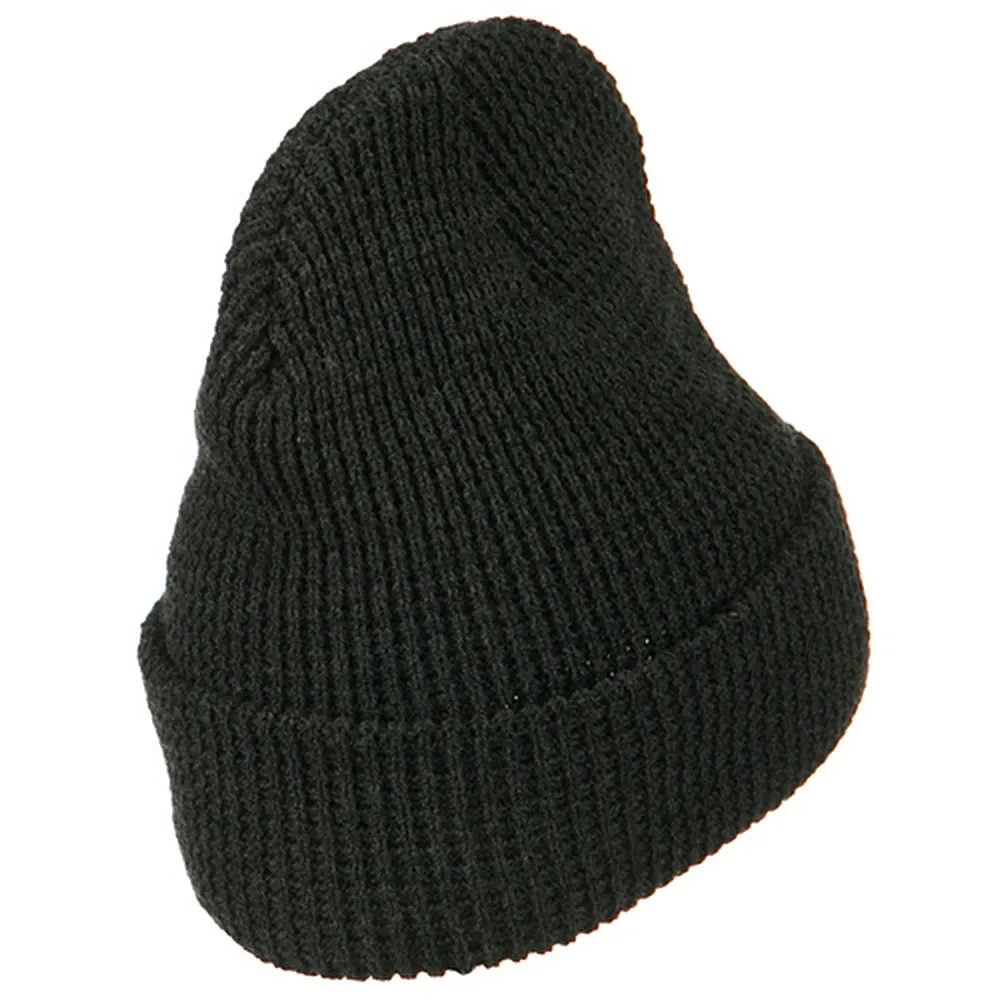 Big Stretch Waffle Stitch Cuff Beanie