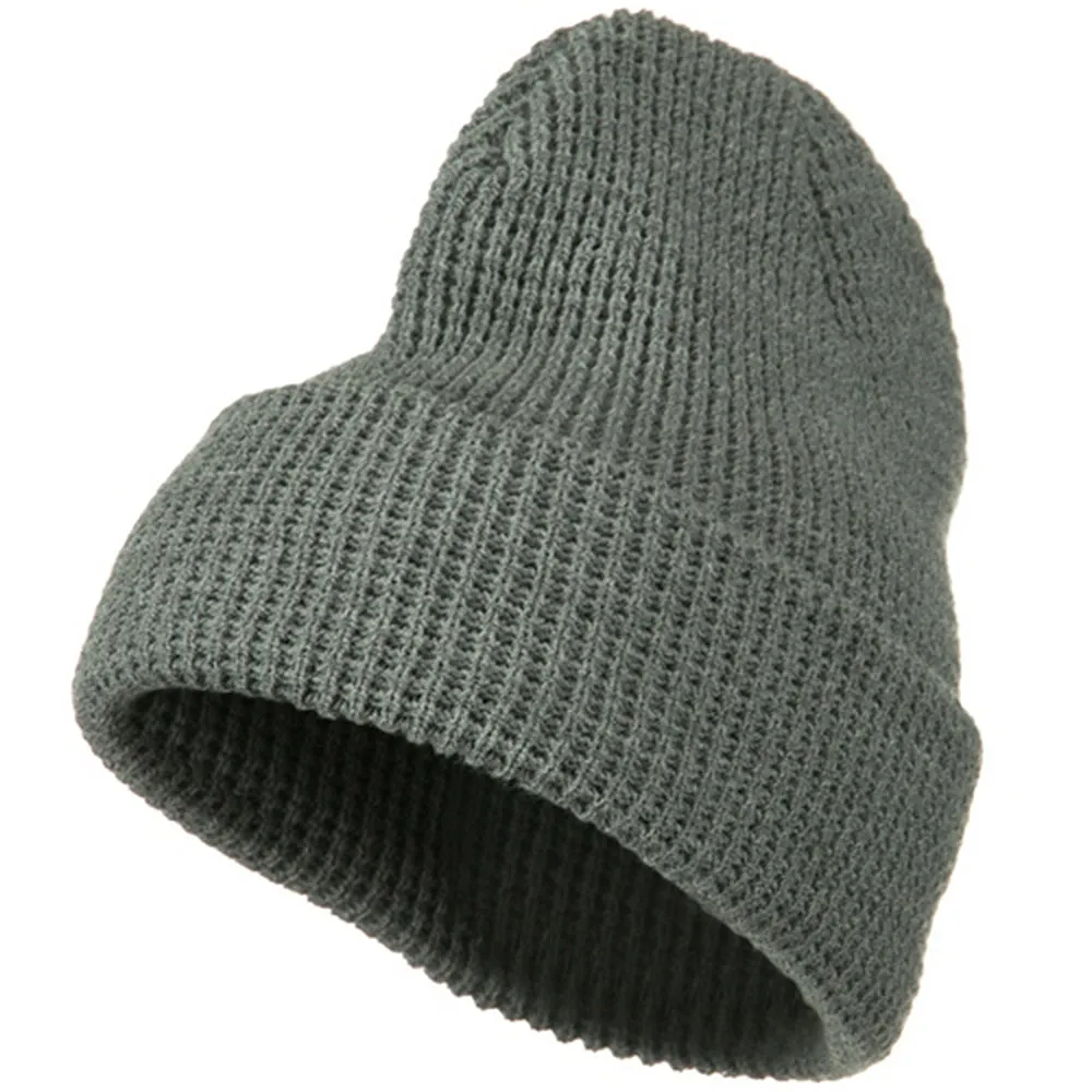 Big Stretch Waffle Stitch Cuff Beanie