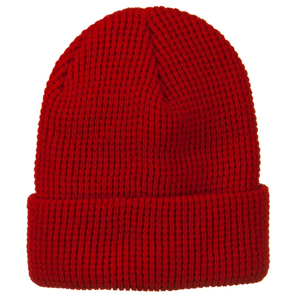 Big Stretch Waffle Stitch Cuff Beanie