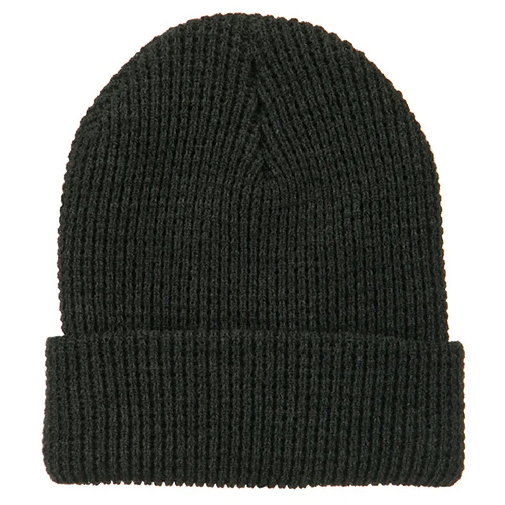 Big Stretch Waffle Stitch Cuff Beanie