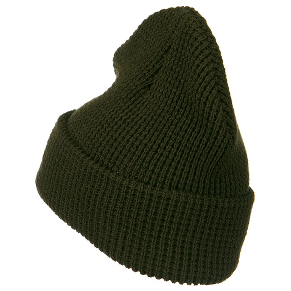 Big Stretch Waffle Stitch Cuff Beanie