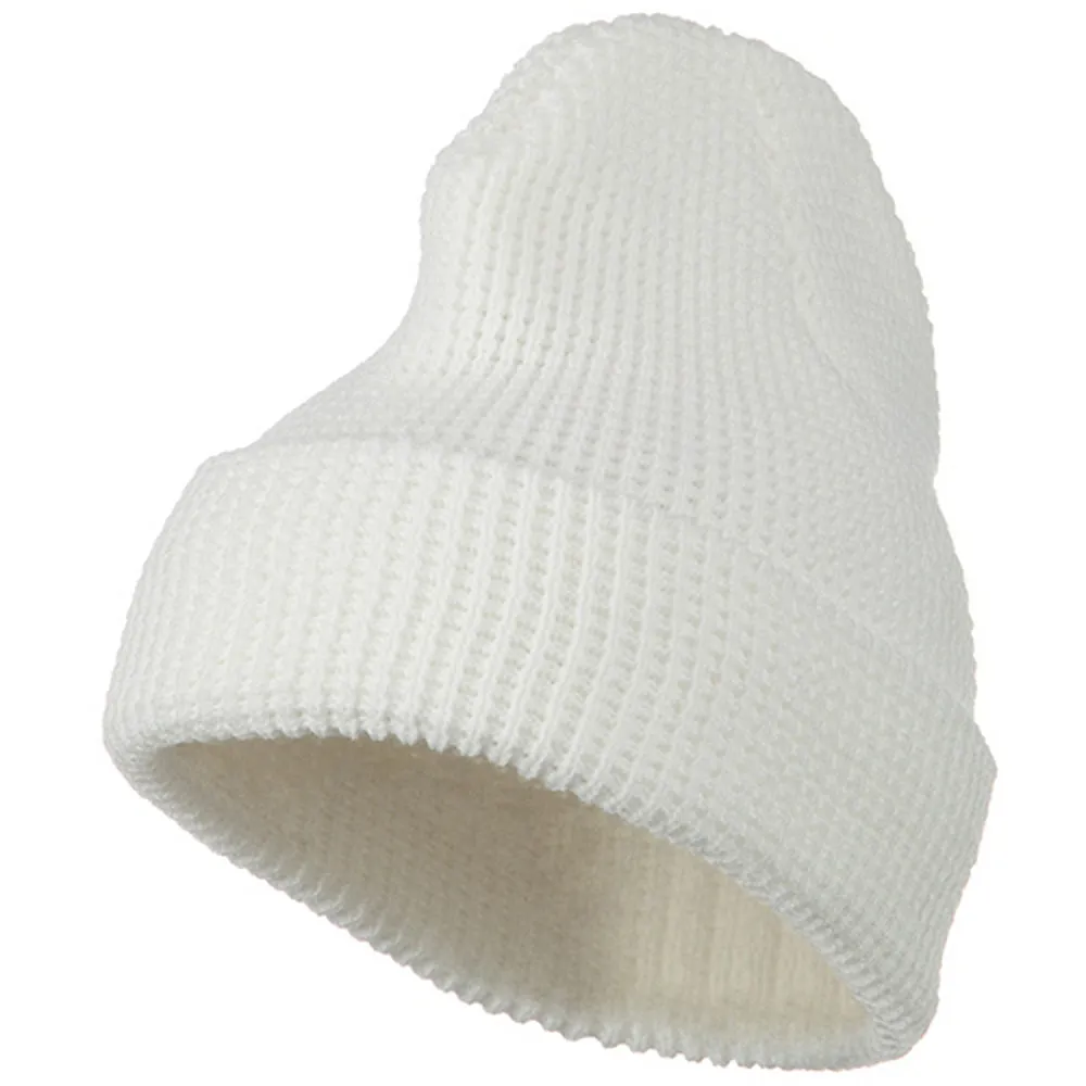 Big Stretch Waffle Stitch Cuff Beanie