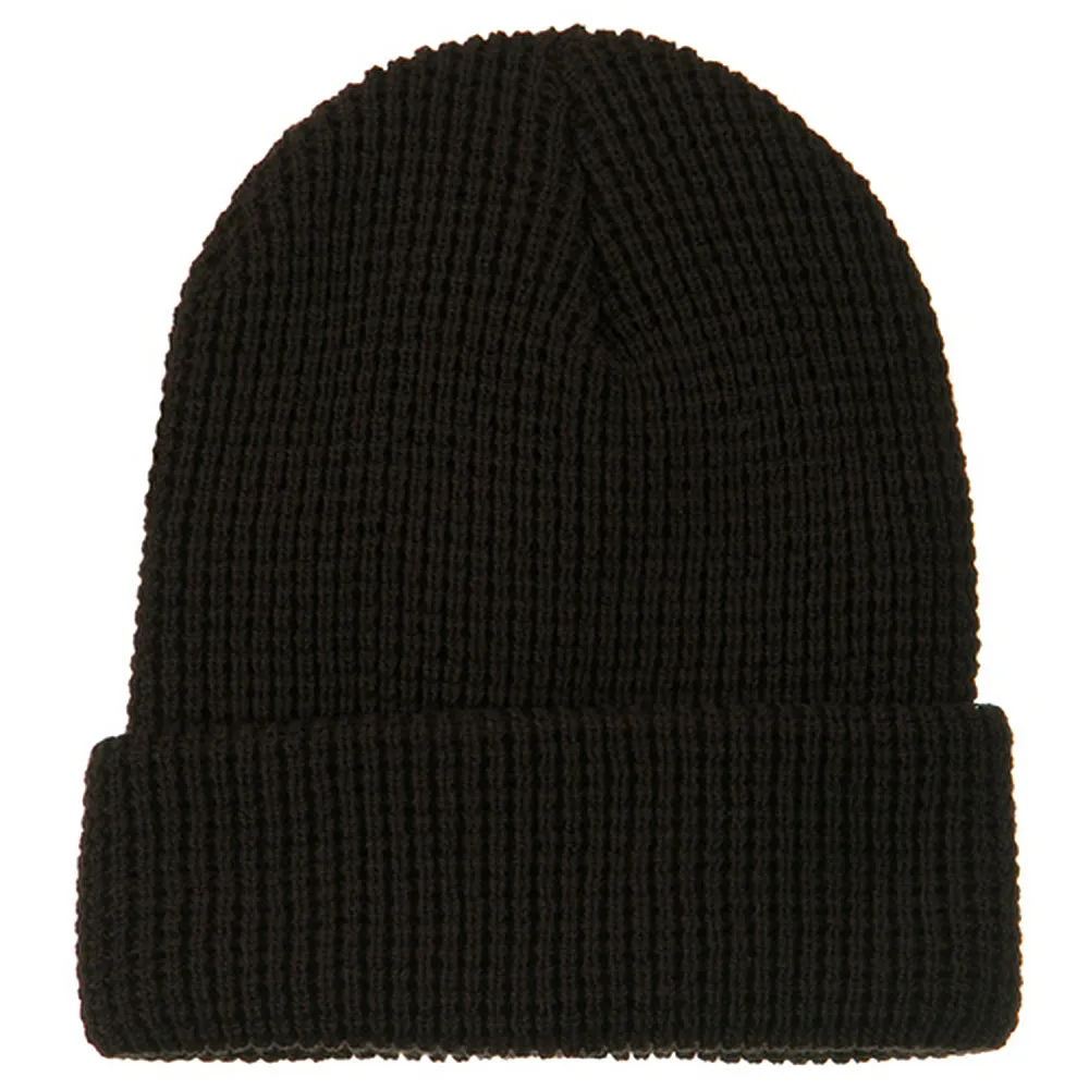 Big Stretch Waffle Stitch Cuff Beanie