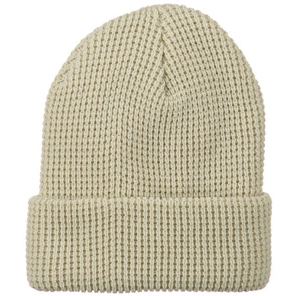 Big Stretch Waffle Stitch Cuff Beanie