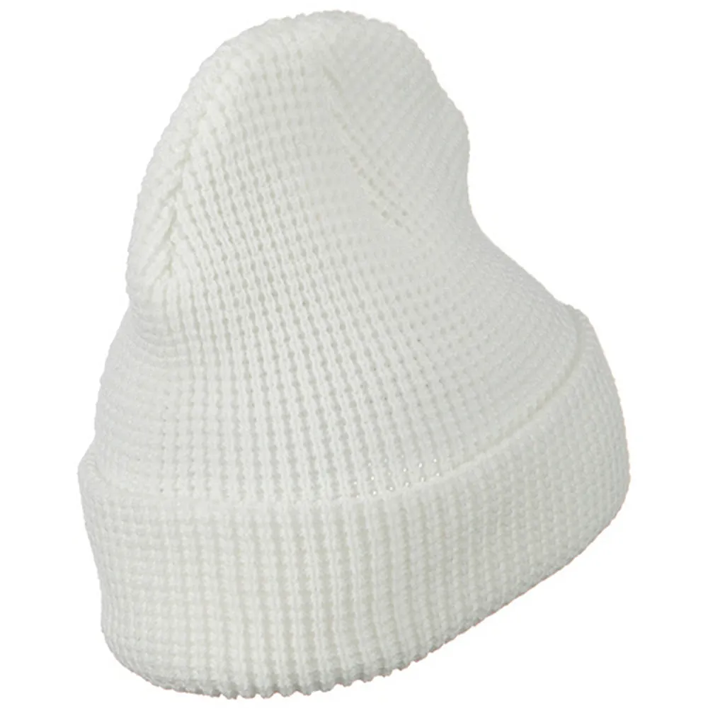Big Stretch Waffle Stitch Cuff Beanie