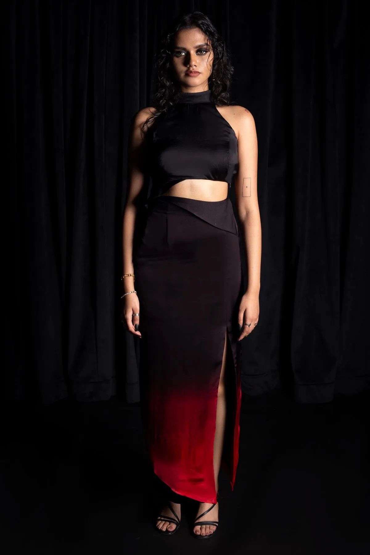 Black & Red Pencil Skirt