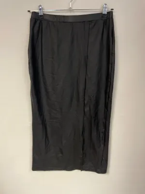 Black pleather pencil skirt, Shein, Size 12 (Polyester, Elastane)