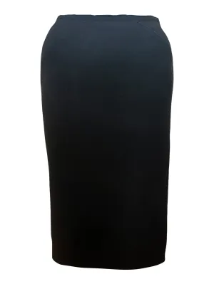 Black Wool Pencil Skirt with Zipped Back - last one size 44