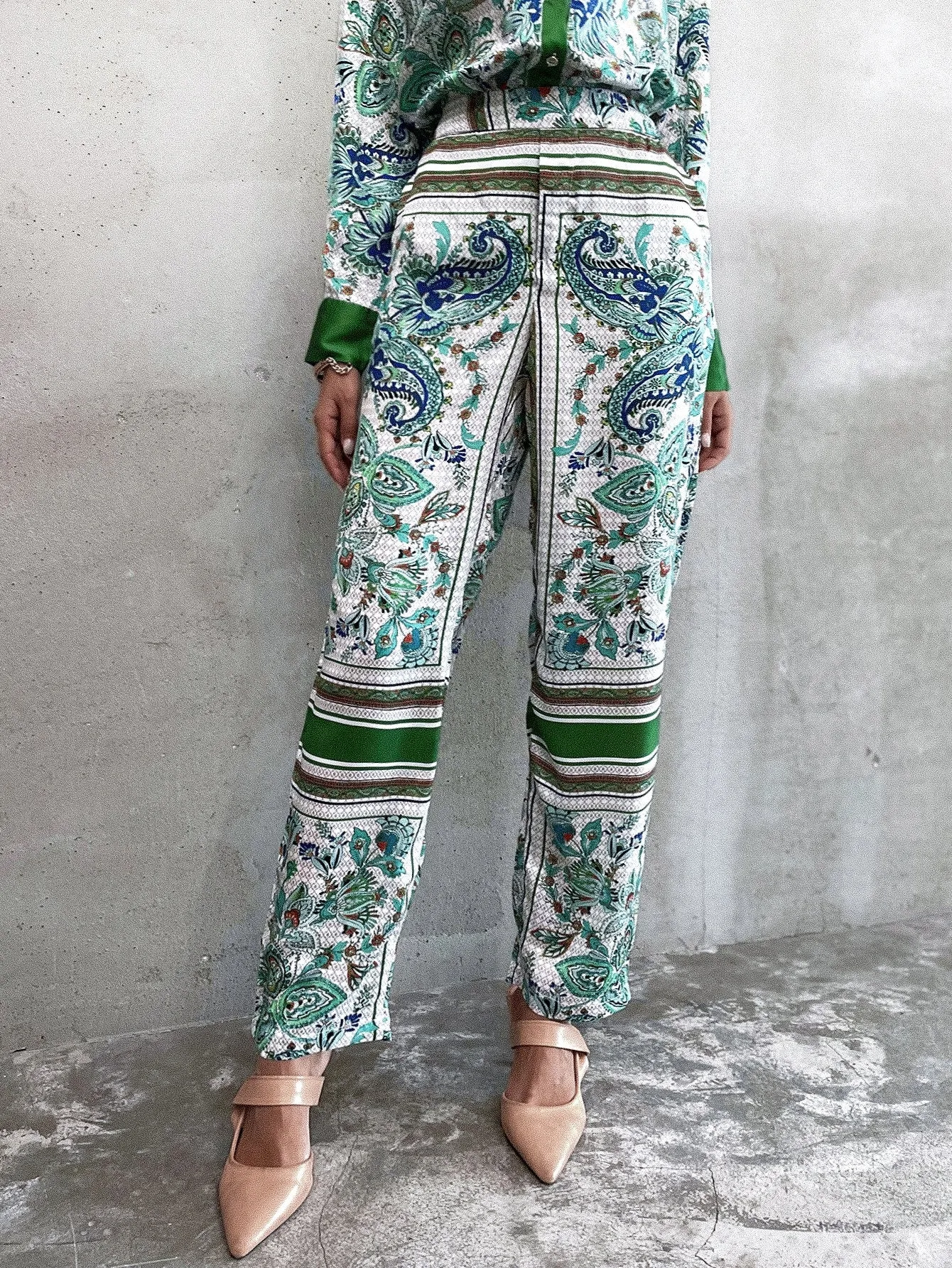 Boho Paisley High Waist Long Women Pants