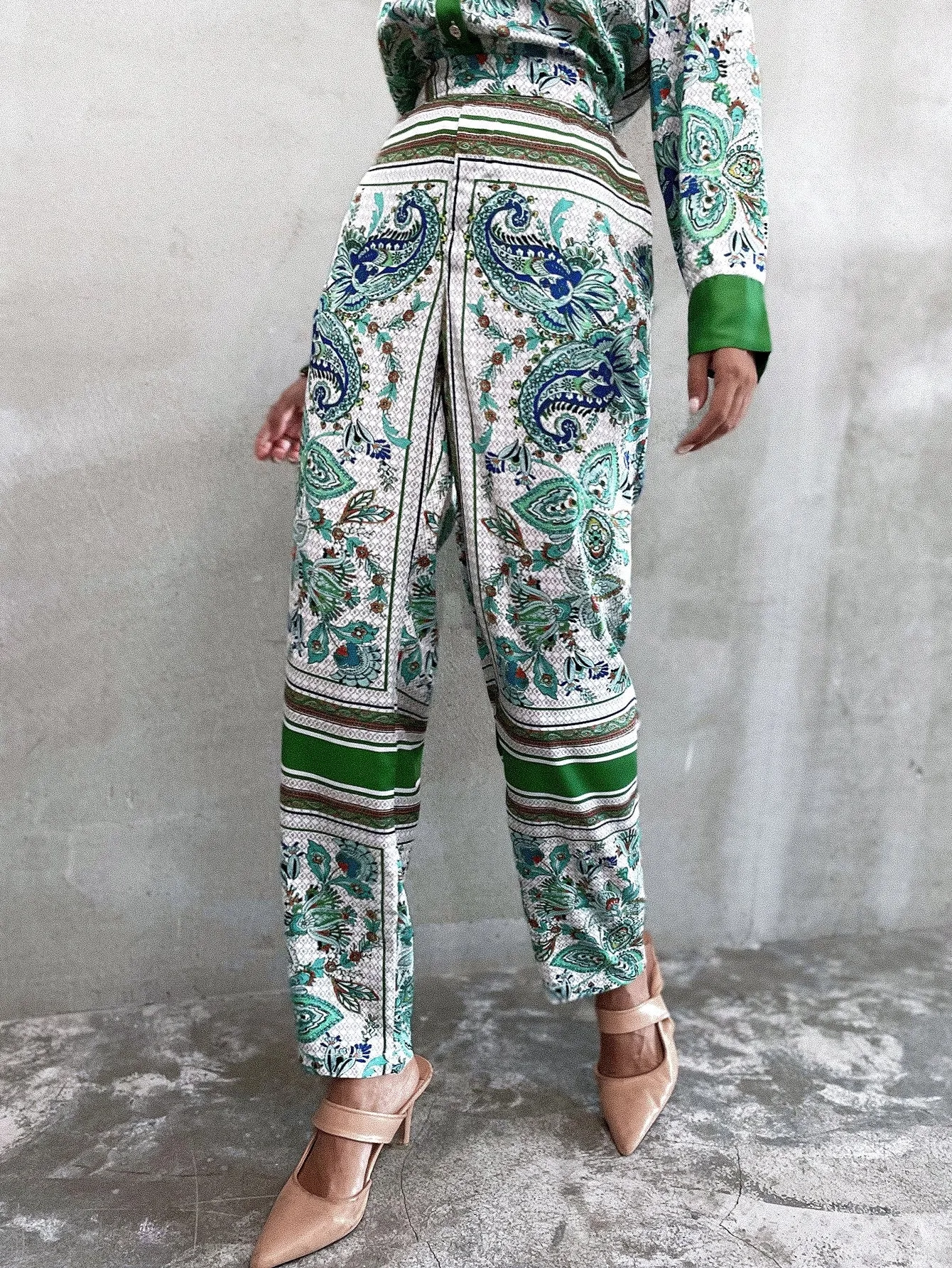 Boho Paisley High Waist Long Women Pants