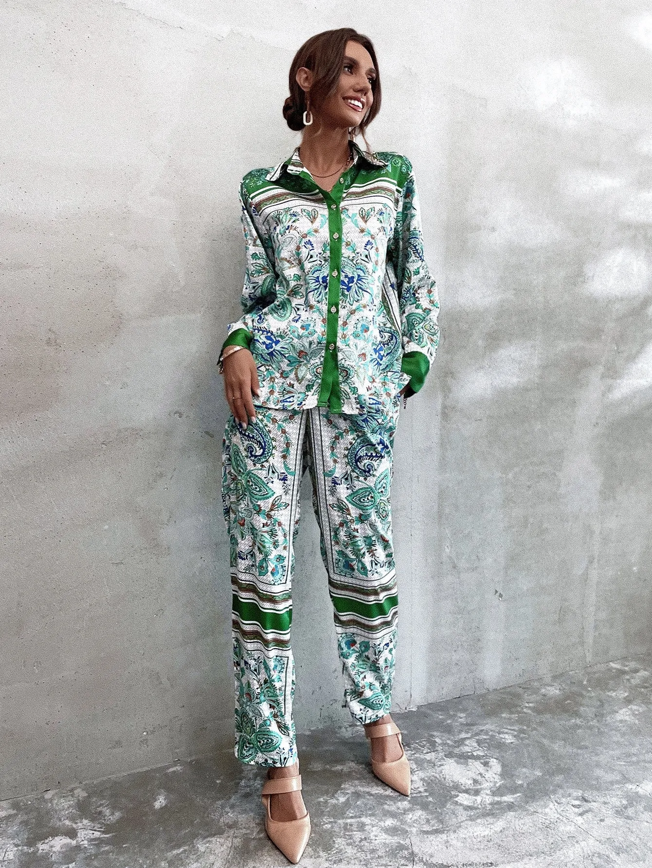 Boho Paisley High Waist Long Women Pants
