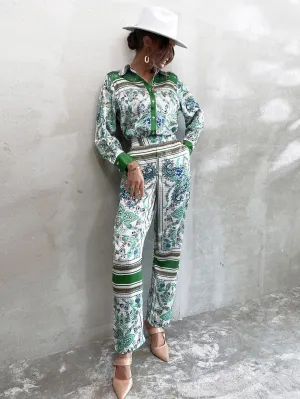 Boho Paisley High Waist Long Women Pants