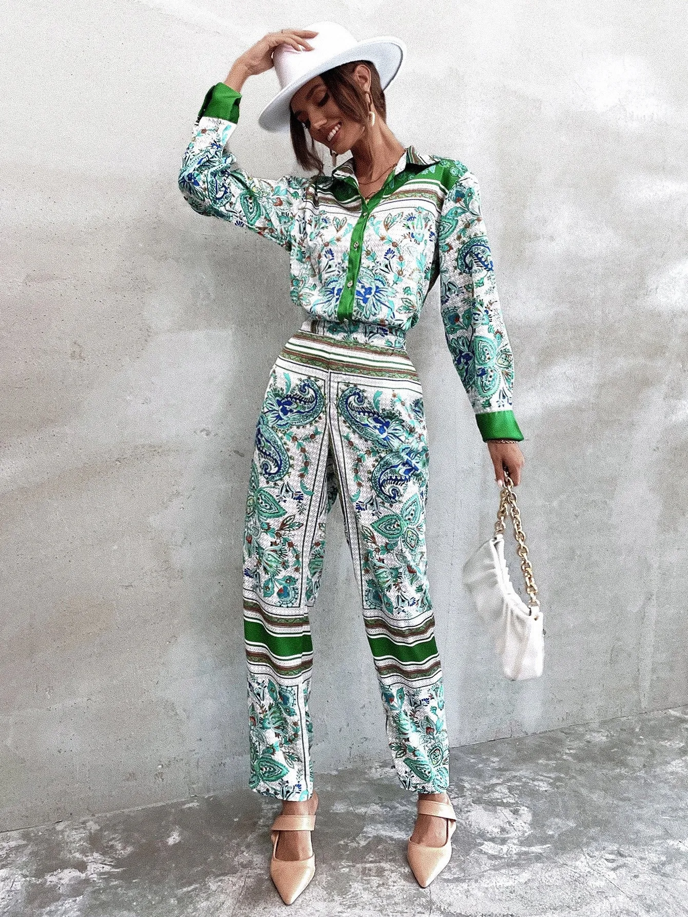 Boho Paisley High Waist Long Women Pants