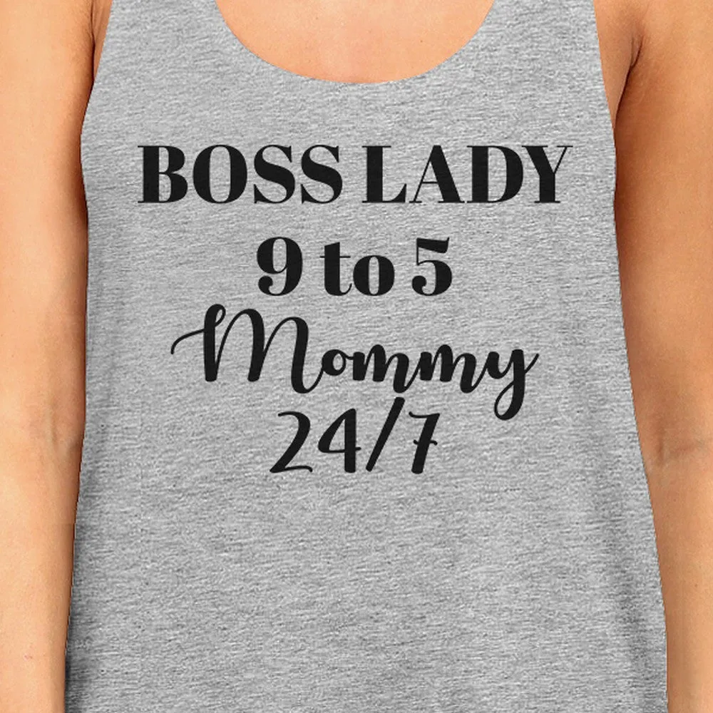 Boss Lady Mommy Women's Grey Sleeveless Shirt Funny Gift For Wife