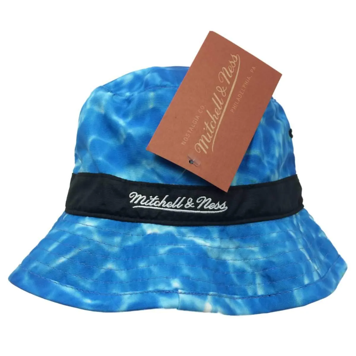 Brooklyn Nets Mitchell & Ness NBA Aqua Blue Polyester Bucket Hat Cap