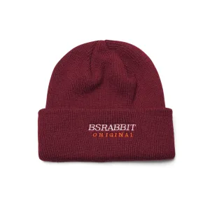 BSRABBIT LOGO BEANIE  BURGUNDY