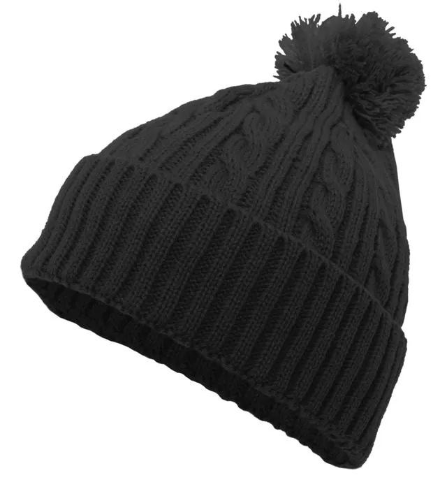 CABLE KNIT POM-POM BEANIE