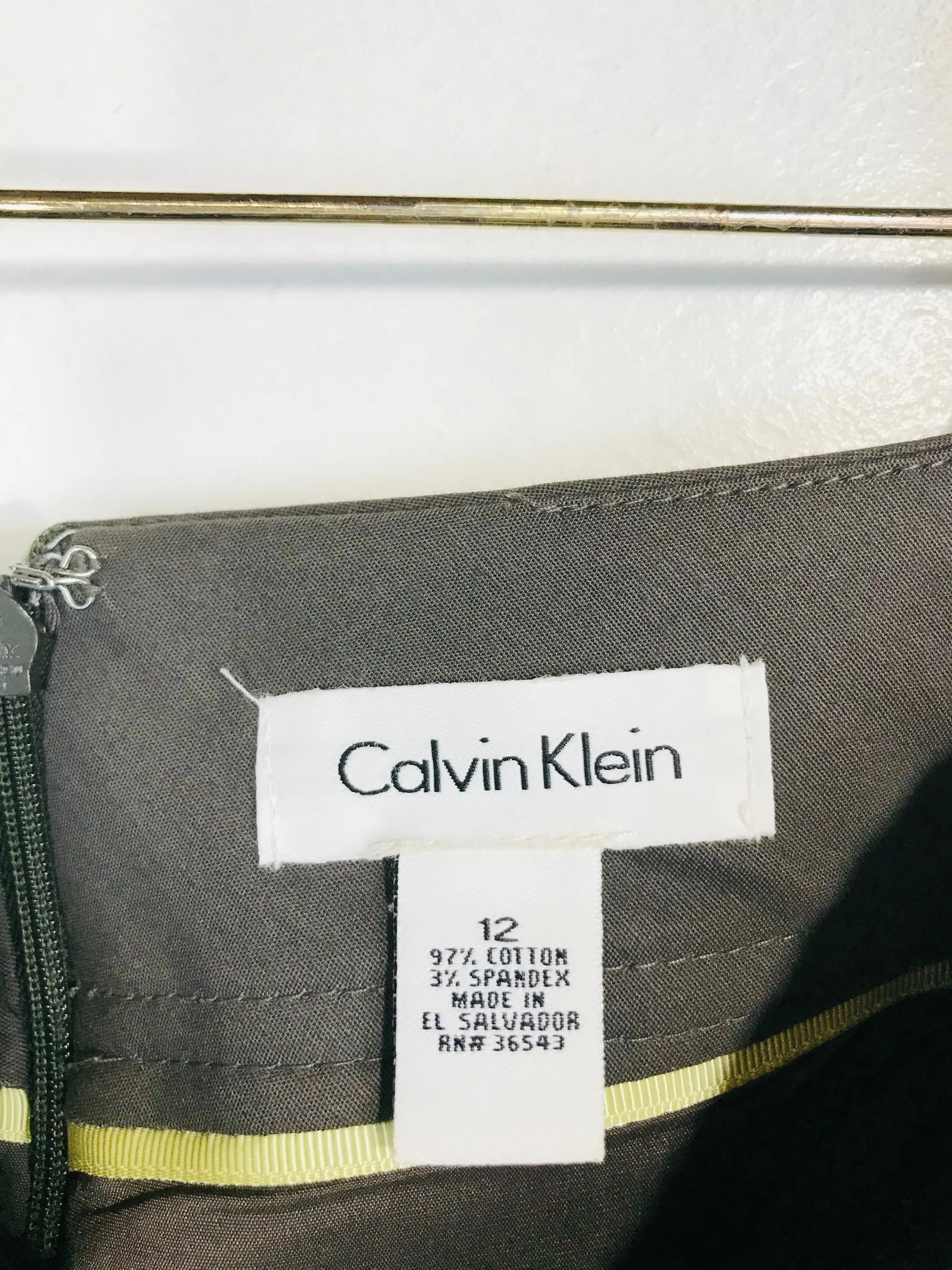Calvin Klein Women's Cotton Smart Pencil Skirt | UK12 | Brown