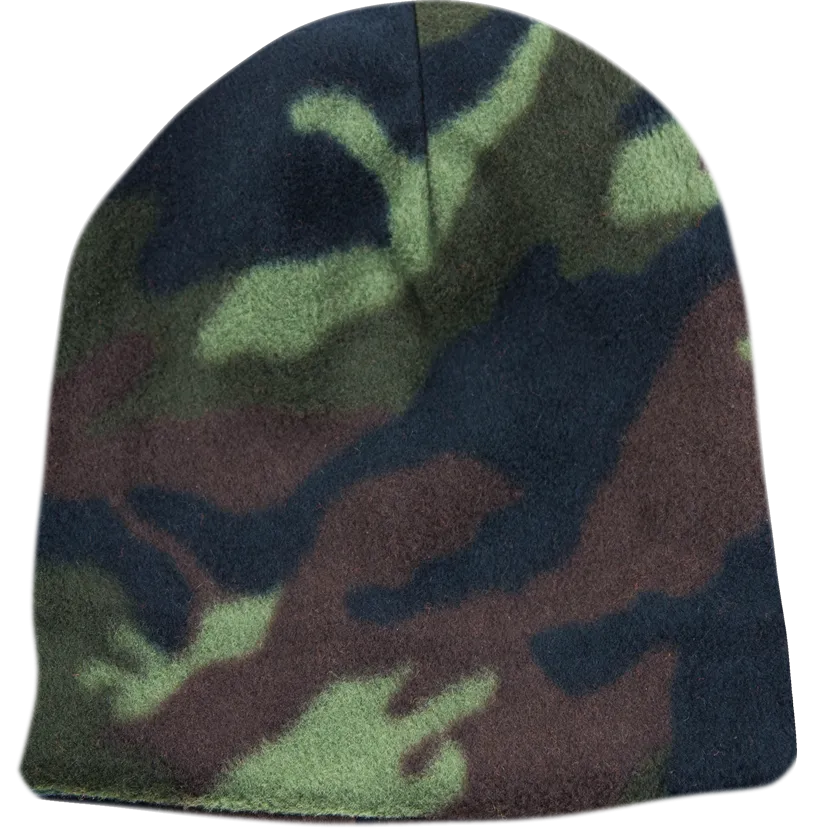Camo Beanie Fleece Reversible