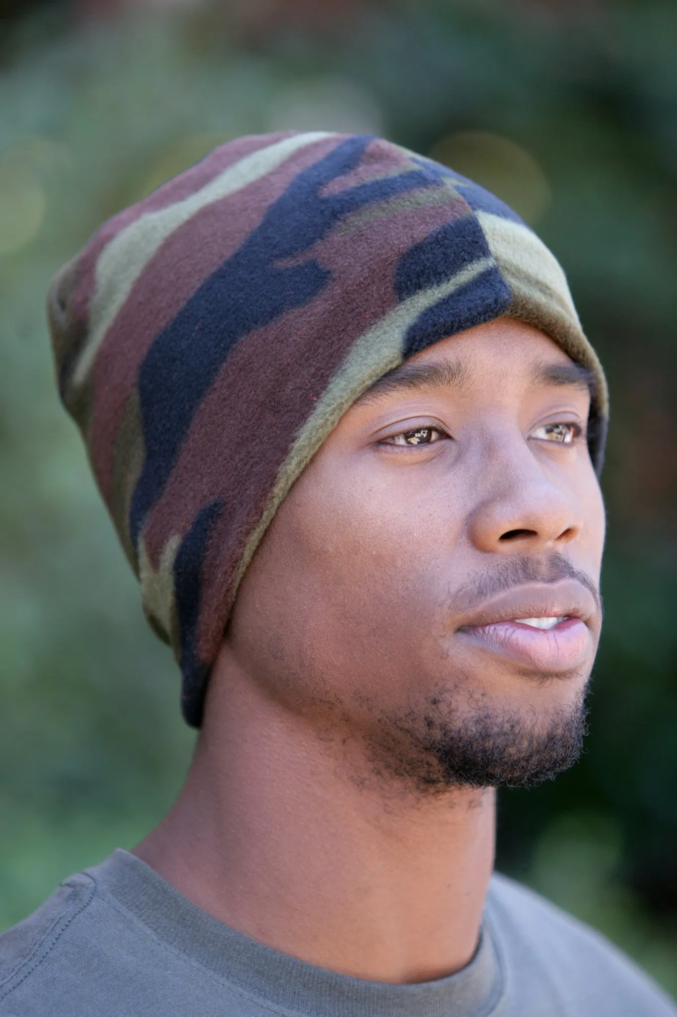 Camo Beanie Fleece Reversible
