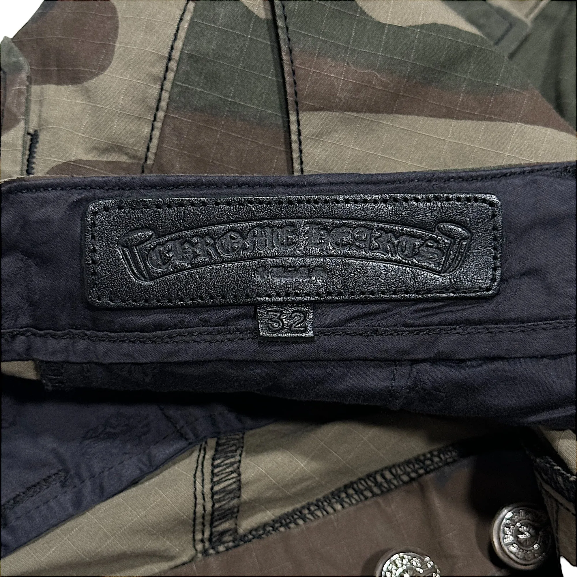 Camo Cargo Cross Patch Pants