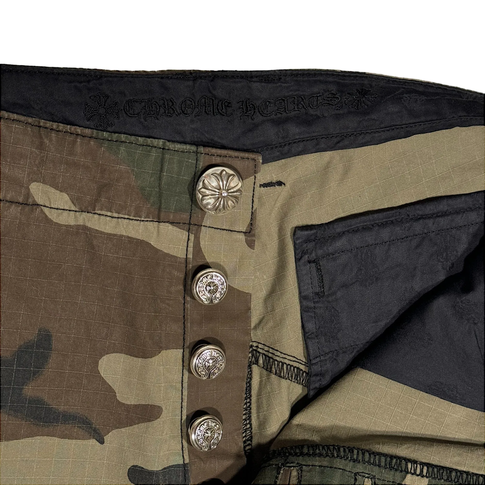 Camo Cargo Cross Patch Pants