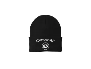 Cancer AF - Horoscope Embroidered Winter Beanie