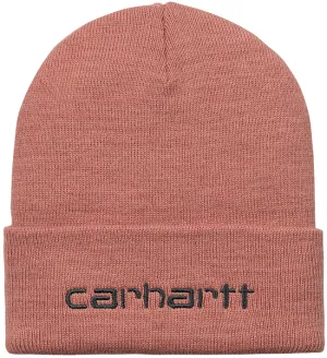 Carhartt WIP Accessories Script Beanie Ochre Misty Blush Vulcan