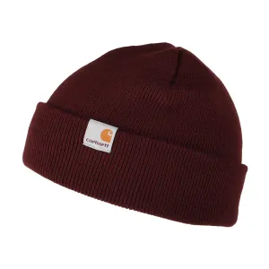 Carhartt WIP Hats Stratus Short Watch Beanie Hat - Burgundy
