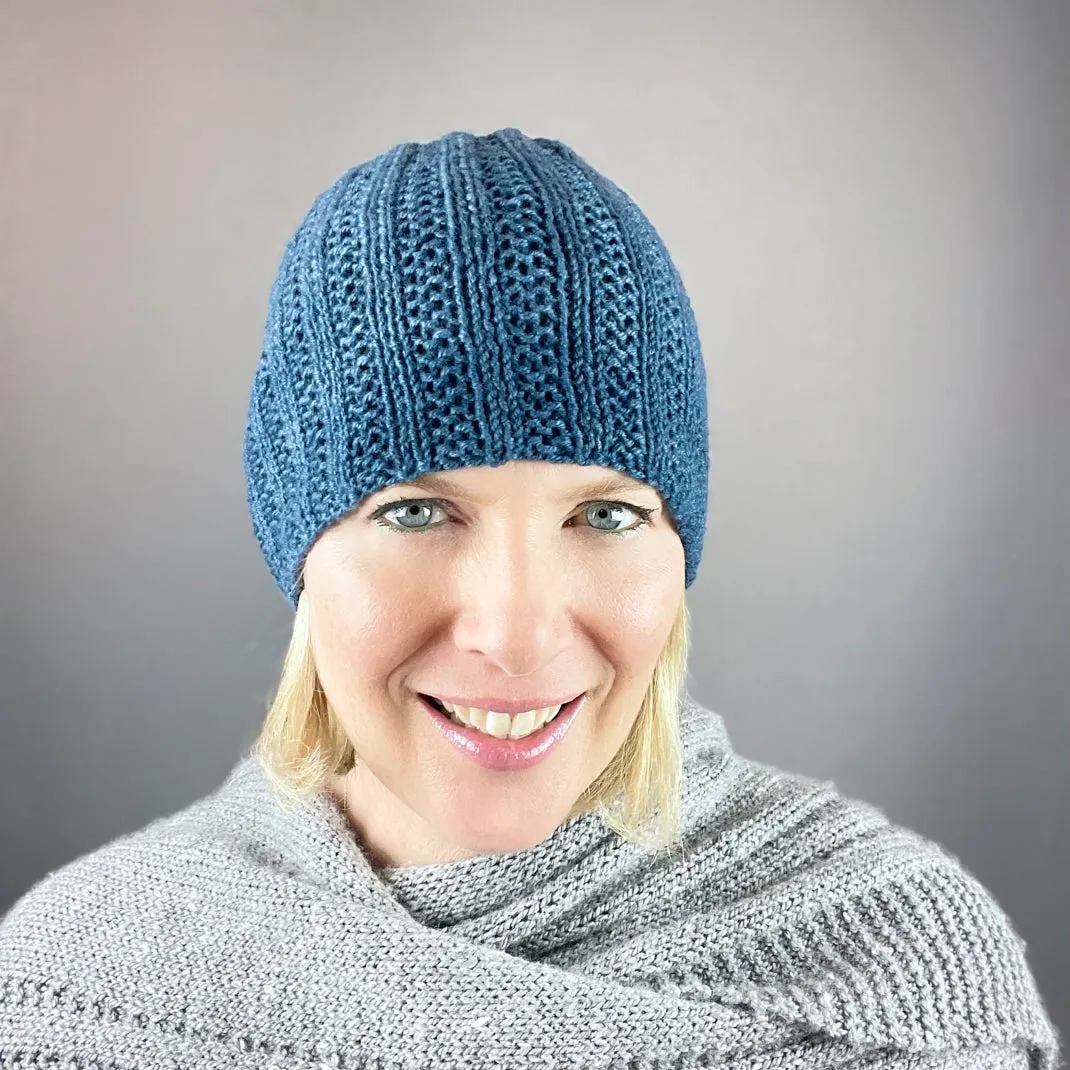 Cashmere Broken Rib Beanie Knitting Kit | Jade Sapphire Zageo Cashmere & Knitting Pattern (#392)