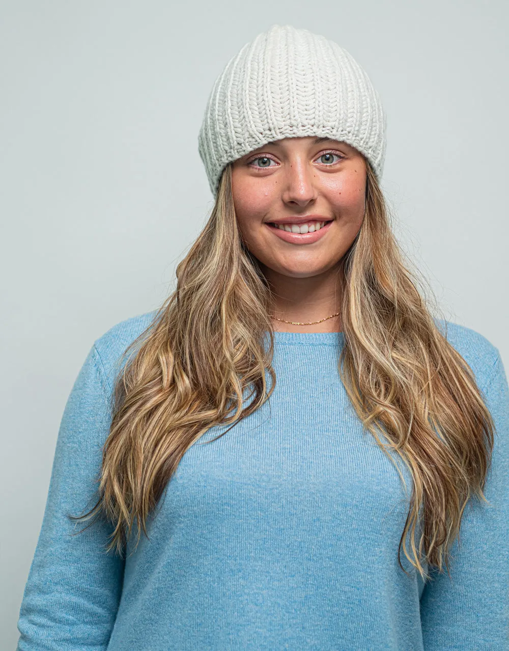 Cashmere Winter Warmer Beanie in Ice