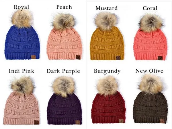 CC Faux Fur Pom Pom Beanie
