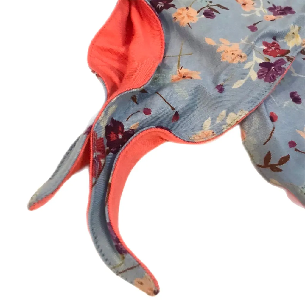 Chemo Head Scarf Reversible Helen Cornflower Coral