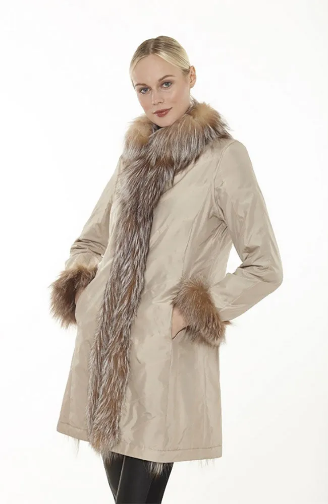 Chevron Fox Shawl Coat Reversible