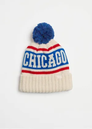 Chicago Varsity Beanie in Royal & Red