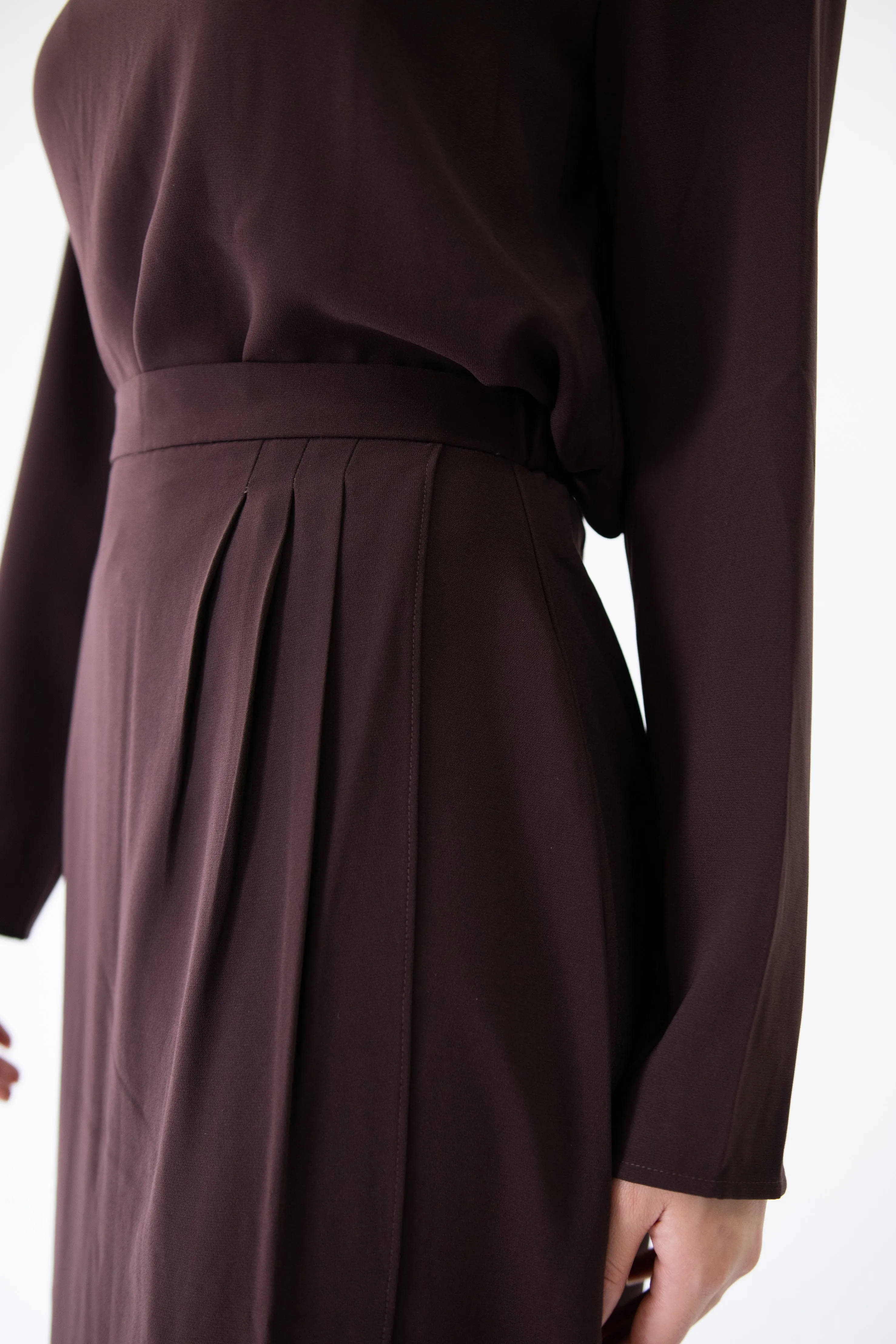 Chocolate Truffle ruched pencil skirt