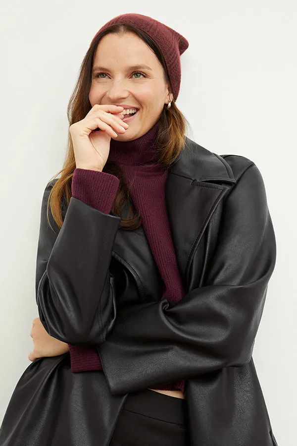 Circle Cable Beanie - Cashmere :: Chianti