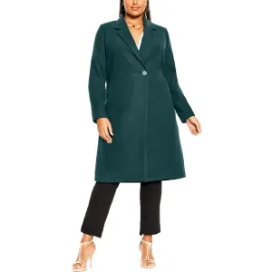 City Chic Womens Plus Effortless Midi Cold Weather Overcoat