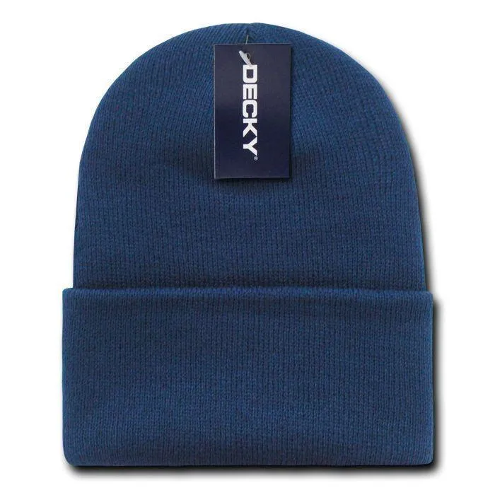 Classic Decky Cuffed Long Beanies Acrylic Ski Skull Winter Warm Hats Caps Unisex