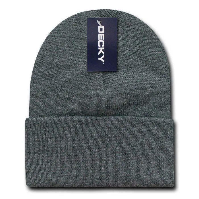 Classic Decky Cuffed Long Beanies Acrylic Ski Skull Winter Warm Hats Caps Unisex