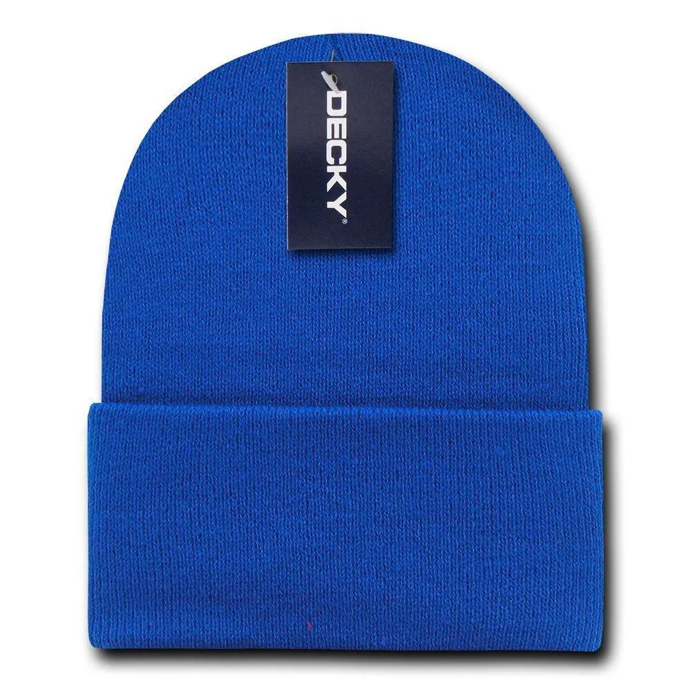 Classic Decky Cuffed Long Beanies Acrylic Ski Skull Winter Warm Hats Caps Unisex