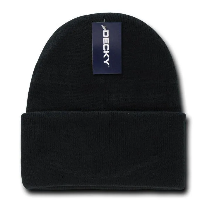 Classic Decky Cuffed Long Beanies Acrylic Ski Skull Winter Warm Hats Caps Unisex