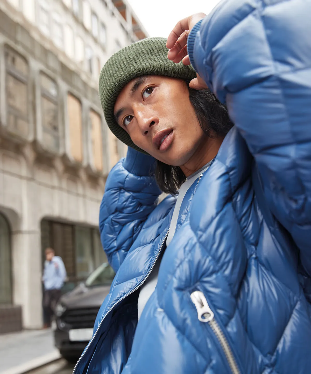 Classic engineered deep-cuffed beanie | Biscuit